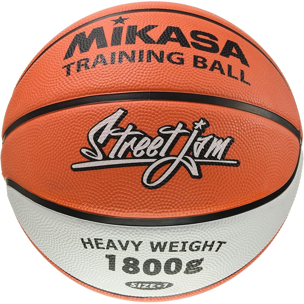 MIKASA Basketball Training Ball Size 7 Rubber Orange/White 1.8kg Suitable for Men and Youth