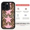 Leopard Print Pink Stars iPhone 15/16/17 Pro Max Case