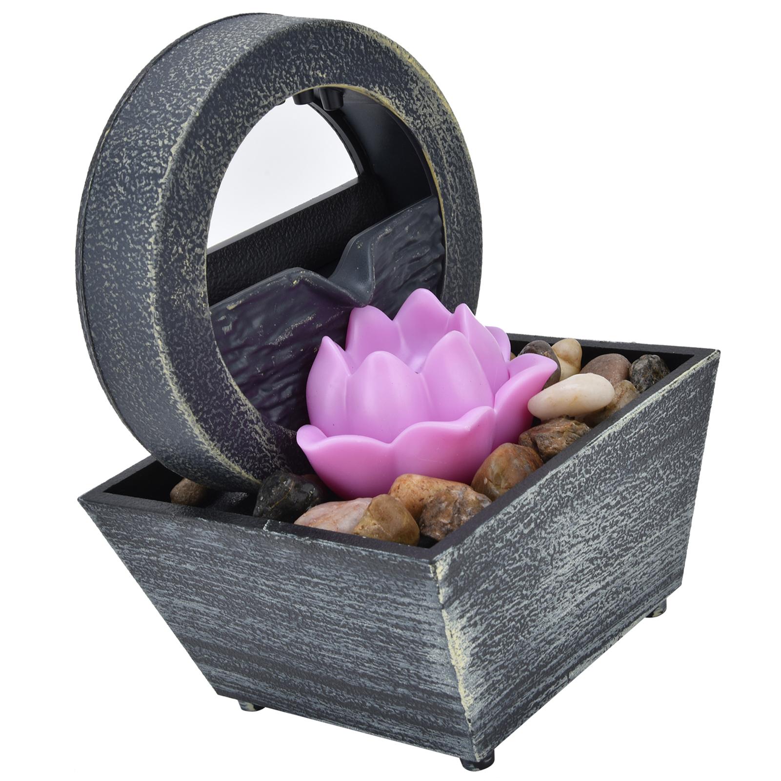 

3 В USB пластиковый цветок фонтан светодиодный настольный фонтан с камнями для домашнего офиса украшения стола