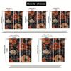 2pcs   Mid Century Curtain   Black Floral Boho Curtain for Living Room and Bedroom Window Drapes