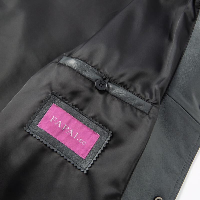 FAPAI Men's Sheepskin Lapel Leather Jacket