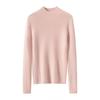 Women's Cashmere Striped High Neck Slim Fit Long Sleeve Top