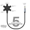 Headphone Splitter Cable 3.5mm 1 Male To 5 Female Port 3.5mm Share Adapter For Phone Player Headphone Laptops