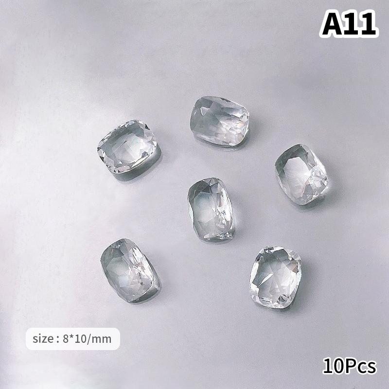 

10 шт. Прозрачные заостренные снизу Супер блестящие Голые Стеклянные Камни Нейл-арт 3D DIY Маникюр Декоративные Аксессуары
