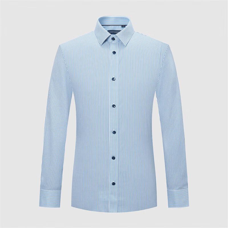 SAINT ANGELO Men's Business Casual Striped Long Sleeve Shirt