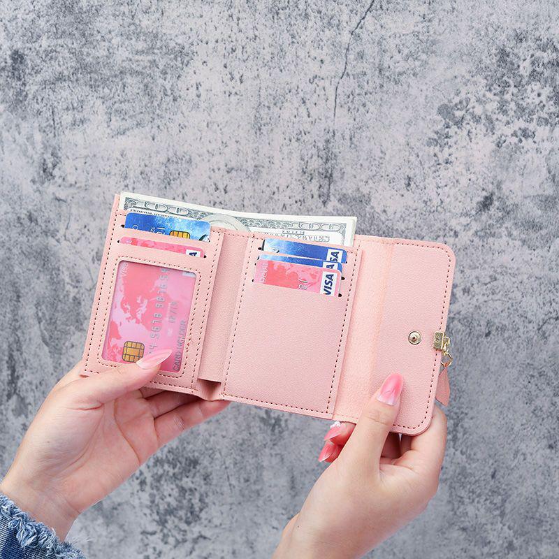 Women's Tri-fold Card Holder Mini Wallet and Coin Purse