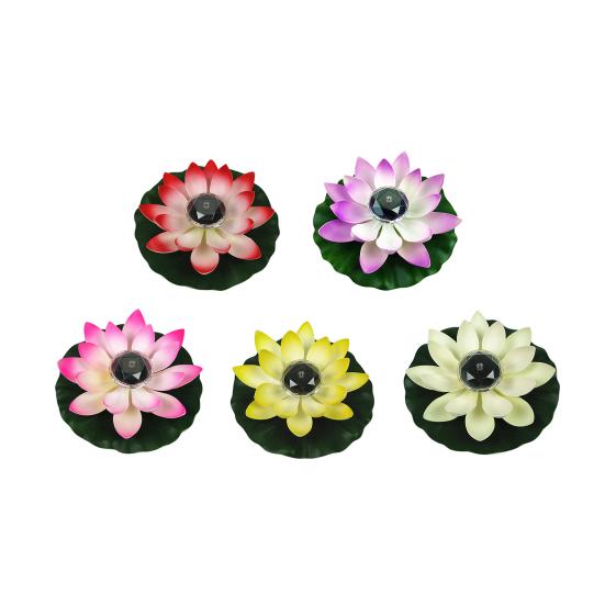 Hagedekorlampe Bærbar Klar Tekstur Realistisk Solcelledrevet Lotusform Gårdsplassdekorlys Gårdsplassdekorasjon