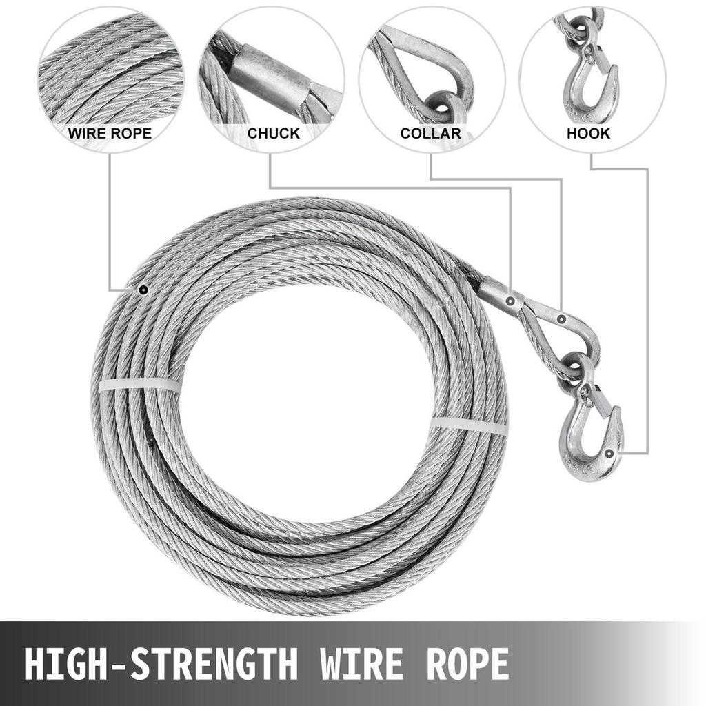 Wire Rope Puller 1.6T/3500lbs Capacity Hand Winch Rope 66ft Grip Puller Manual Wire Rope Puller Heavy Duty Wire Rope Grip Puller Hoist Pulling Towing