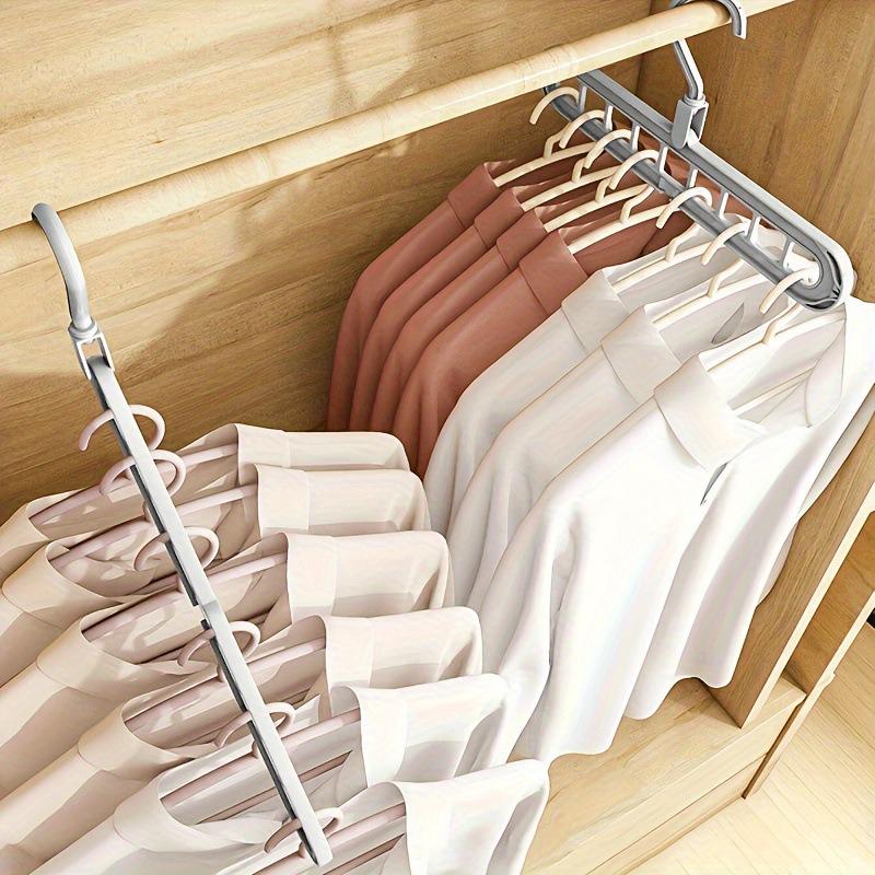 3pcs Plastic 9-Hole Foldable Hangers Heavy Duty Space Saving Clothes Organizer Wardrobe Belt Organizer Hat Scarf Storage YG002