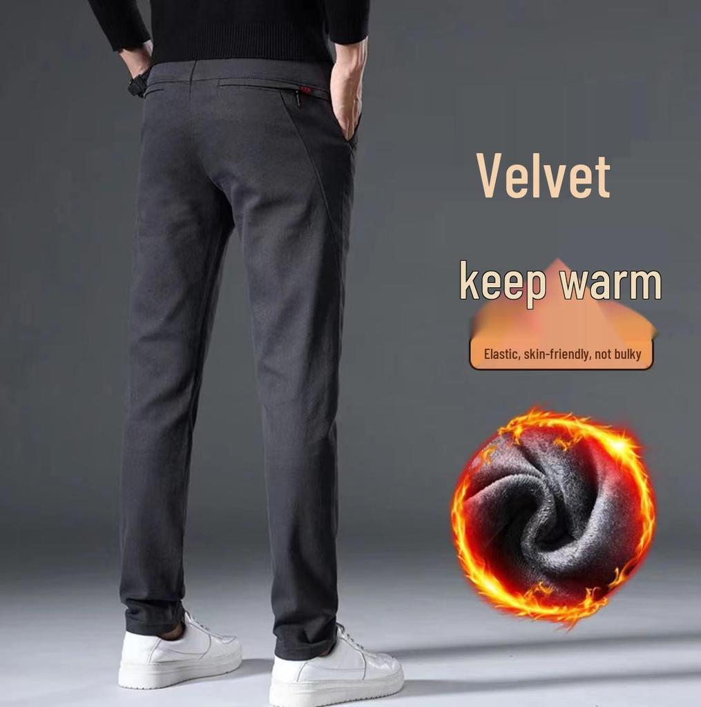 2025 Spring Men's Slim-Fit Casual Straight Pants - Versatile Light Business Trousers with Stretch