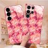 Stylish Pink Love Petal fashion phone cases mobile phones Glass phone case for Samsung Galaxy S26 S25 S24 S23 S22 FE Ultra Plus