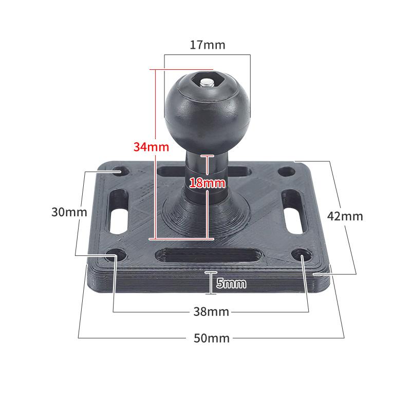 17 mm kulmontering till kulled med diamant eller fyrkantig monteringsbas för telefon GPS-hållare fäste Ramfäste Garmin Zumo/Tomtom
