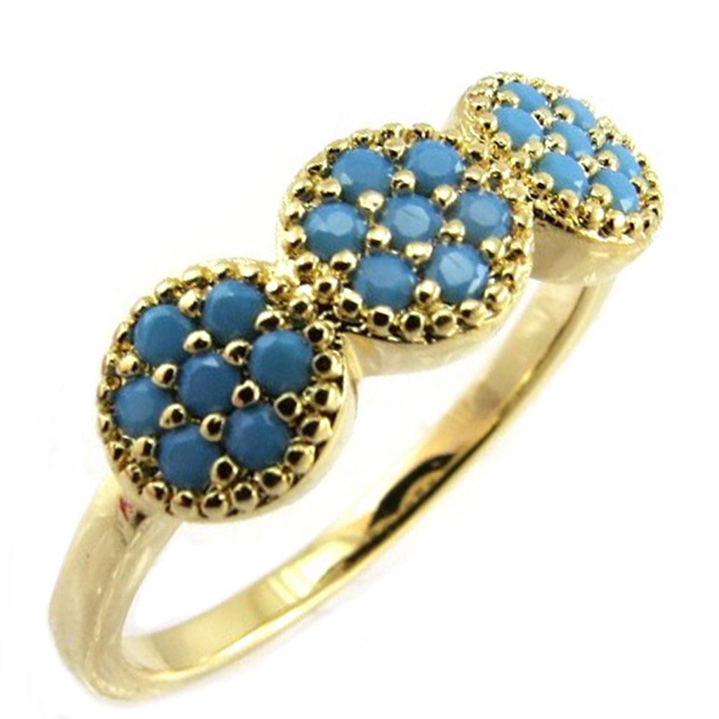 Gullbelagt 'Navajos' turkis gullring - 6 mm