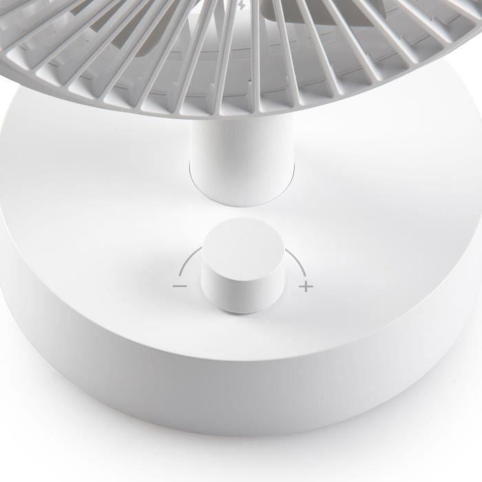 Ventilateur de table - DOMO - Li-ion batt. 5V - Rechargeable USB - Diamètre 15 cm - 10 vitesses