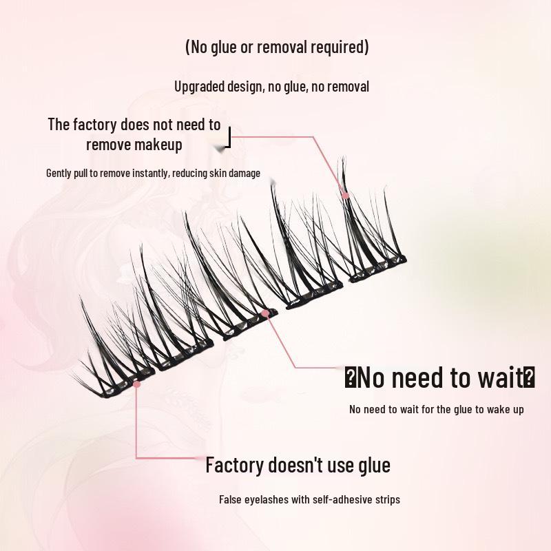 Yu Xiaoya Large Capacity Easy-Apply No-Glue Three-Step Natural False Eyelashes