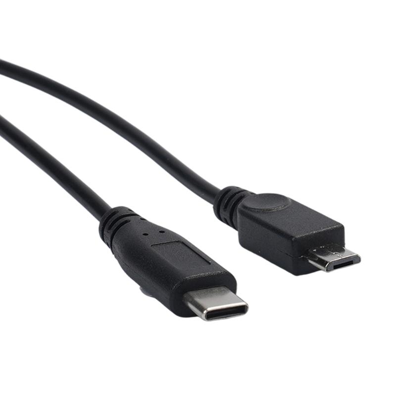 Double  Output Charging Cable Tiny  USB Female Input & Type C Male Plus Tiny  USB Male Outputs 27cm for Phones & Tablets