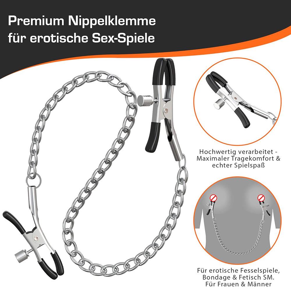 Adjustable Double-Head Nipple Clamps Chain - Erotic Accessories for Men and Women