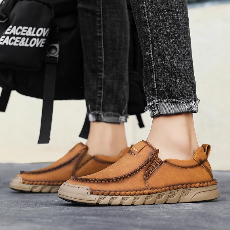 38-46 Ručně vyráběné kožené boty Ležérní pánské boty Pohodlné boty z hovězí kůže Pánské mokasíny Mokasíny Nástrojové boty