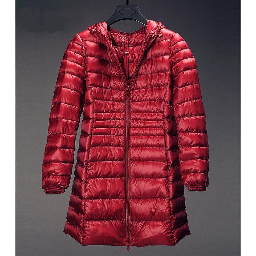 Plus Long Down Jacket Women Winter Ultra Light Down Jacket Women with Hooded Down Coat Female Big Size Coats