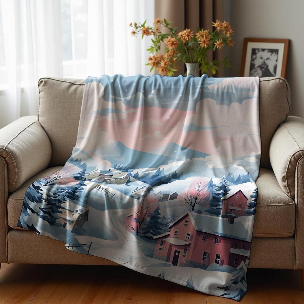 Winding Stream Anime Cartoon Flannel Blanket Soft Warm Throw for Bedroom Sofa Car Kids Holiday Gift