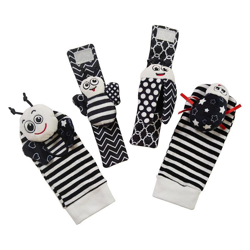 Set di sonagli da polso e caviglia per animali del bosco - Giocattoli a campanella educativi multi-stile
