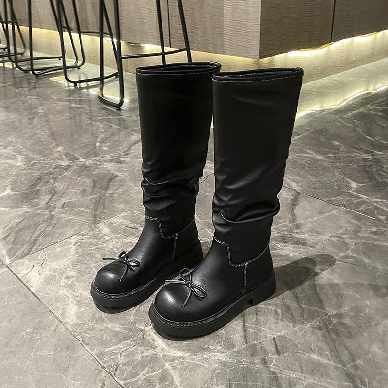 Round head drag cool boots 2025 summer new retro western cowboy boots women's trouser boots Roman cool boots stacking boots