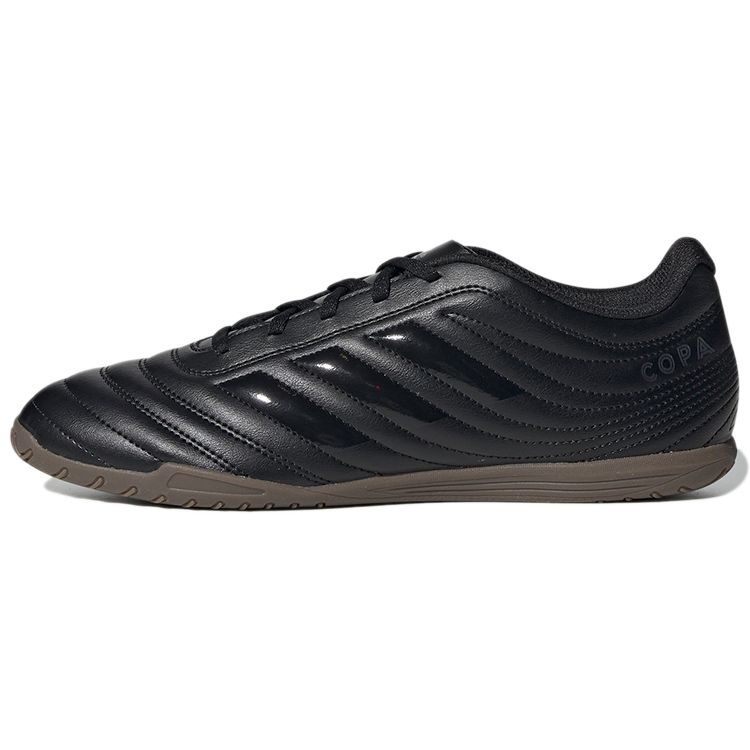 Adidas Copa 20.4 Indoor Boots Round Toe Lace-Up IC/IN Super Fiber Non-Slip Wear-Resistant Fit Soccer Shoes Men Footwear Carbon-Black EF1958