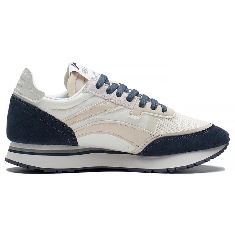 Li Ning Fabric Cushioning Slip Resistant Abrasion Resistant Low top Sports Casual Shoes Men's Black White Gray AGCS357-4