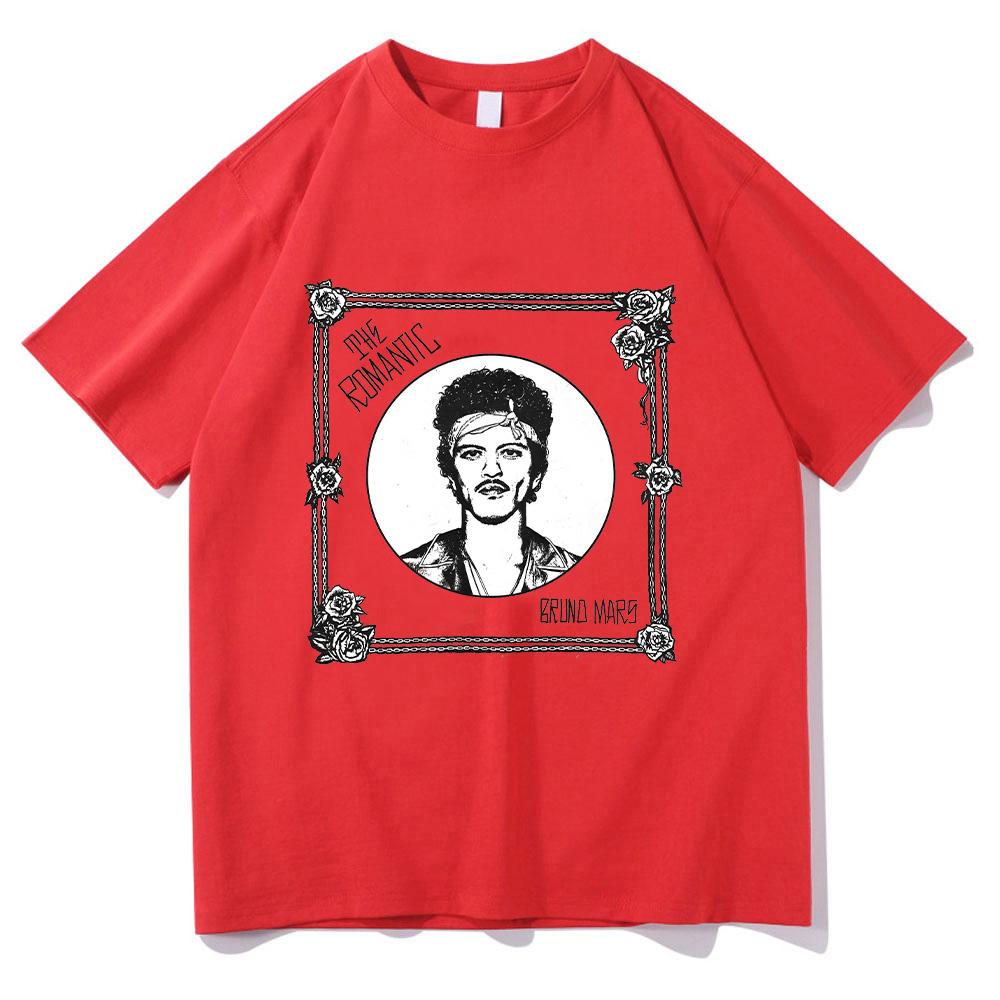 Bruno Mars The Romantic Tee Bruno Mars 2026 New Album T-shirt Unisex Youth and Adult T-shirt  Cotton T Shirts XXL красный