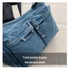 Wszechstronna torba na ramię i crossbody z teksturowanego spranego denimu 2025 z wieloma kieszeniami