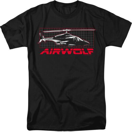 Airwolf Grid Adult 18/1 TShirt Black Unisex T-Shirt XXXXL