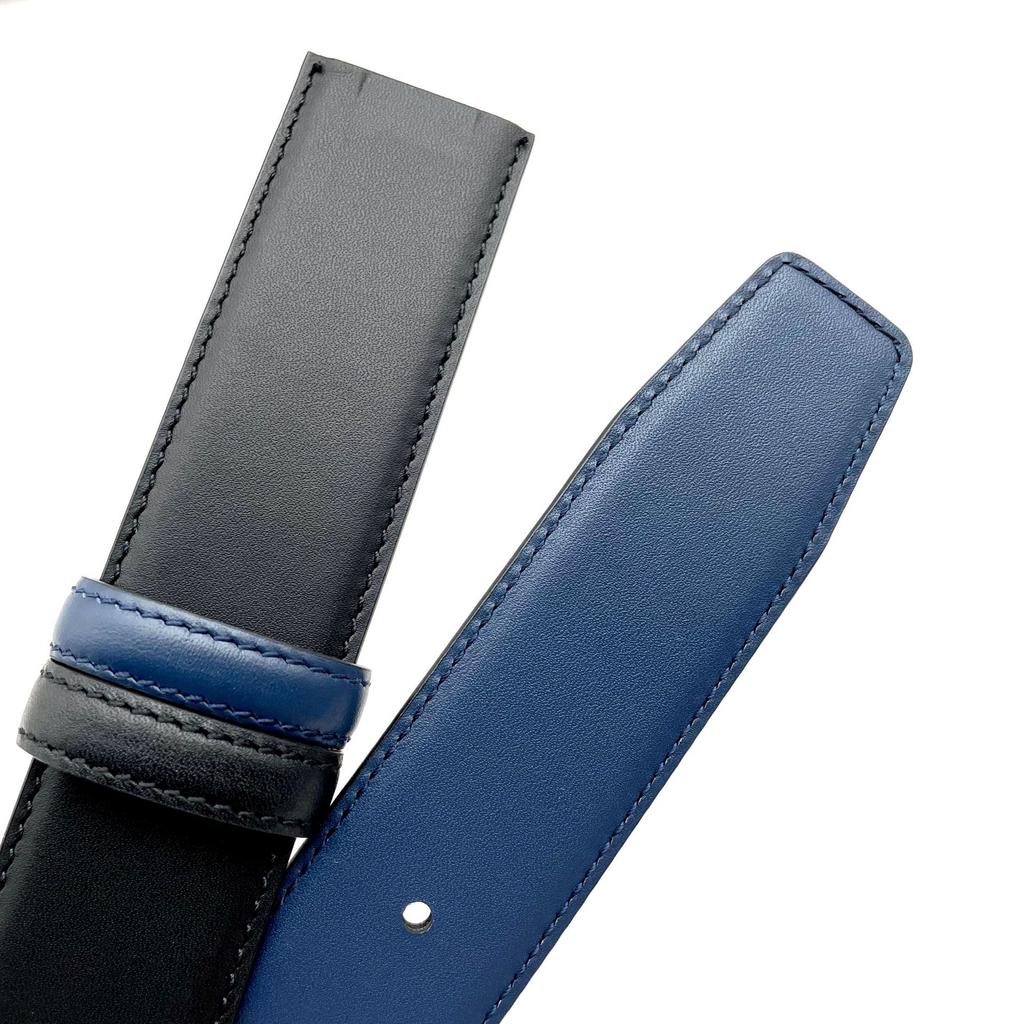 Top Layer Cowhide Belt, Men's Genuine Leather Headless Belt, Men's Belt, Smooth Buckle Strip on Both Sides, Fashionable Perforated