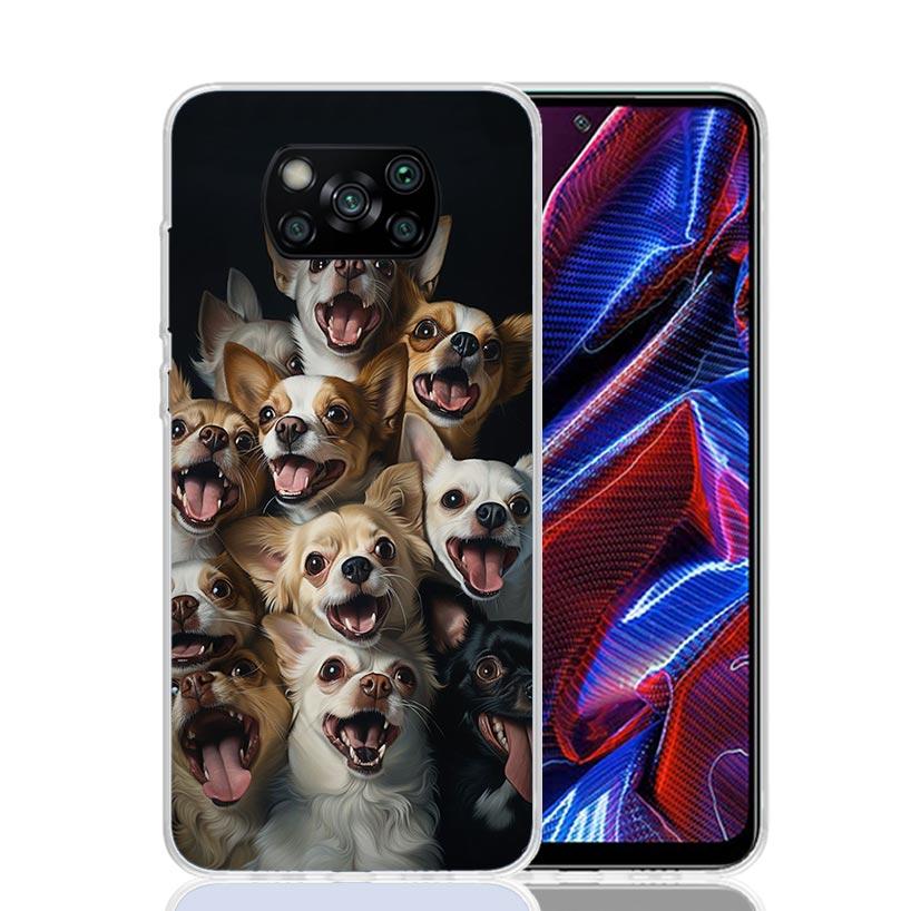 Funny Selfie Dogs Group Phone Case For Xiaomi Poco X7 X6 X5 Pro F7 Ultra Redmi 15C 15 13 13C 12 12C 10 10A 10C 9 9A 9C 9T Cover