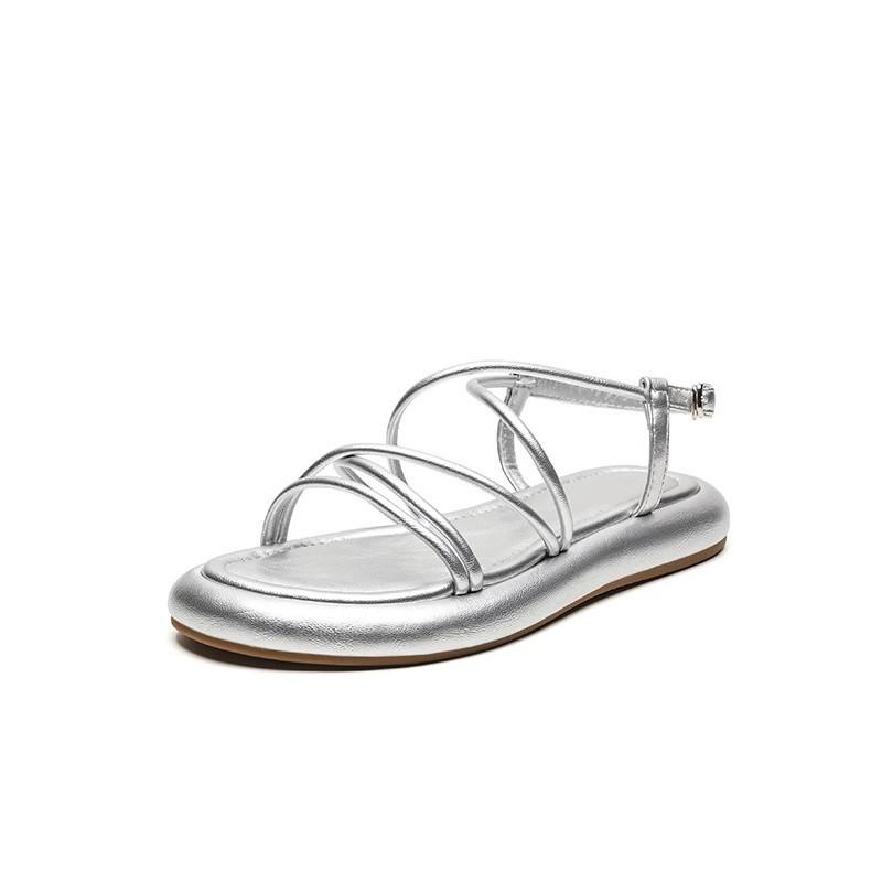 Feenwind Dicksohl Römersandalen mit einem Knopf Oberbekleidung Damen 2025 neu weichsohlige Rock Strandsandalen