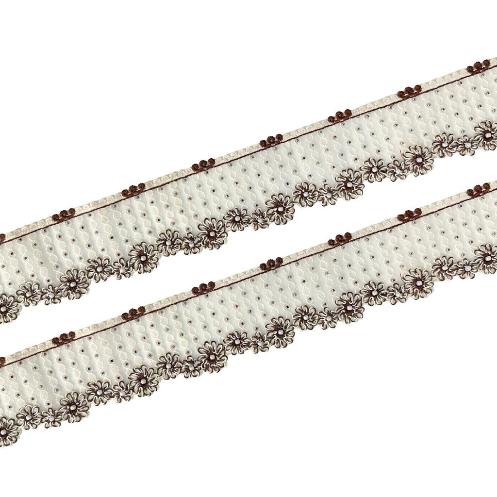 6.5Cm Exquisite Organza Beads Flower Barcode Clothing Dress Window Decoration Belt Decorative Lace Accessories