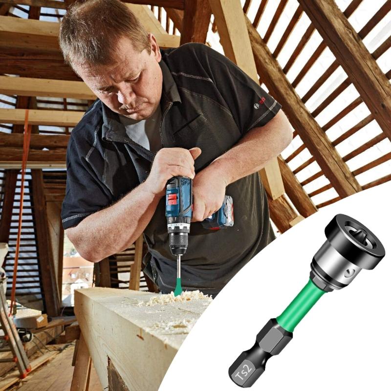 5Pcs Magnetic Positioning Screwdriver Bits Set PH2 Drywall Screw Setter Hex Shank Screwdriver Bits Screw Positioning Bit