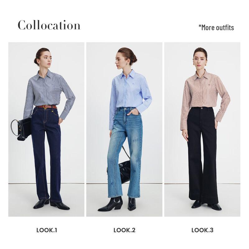 NAVIGARE ITALY Women's Striped Cotton Long-Sleeve Shirt