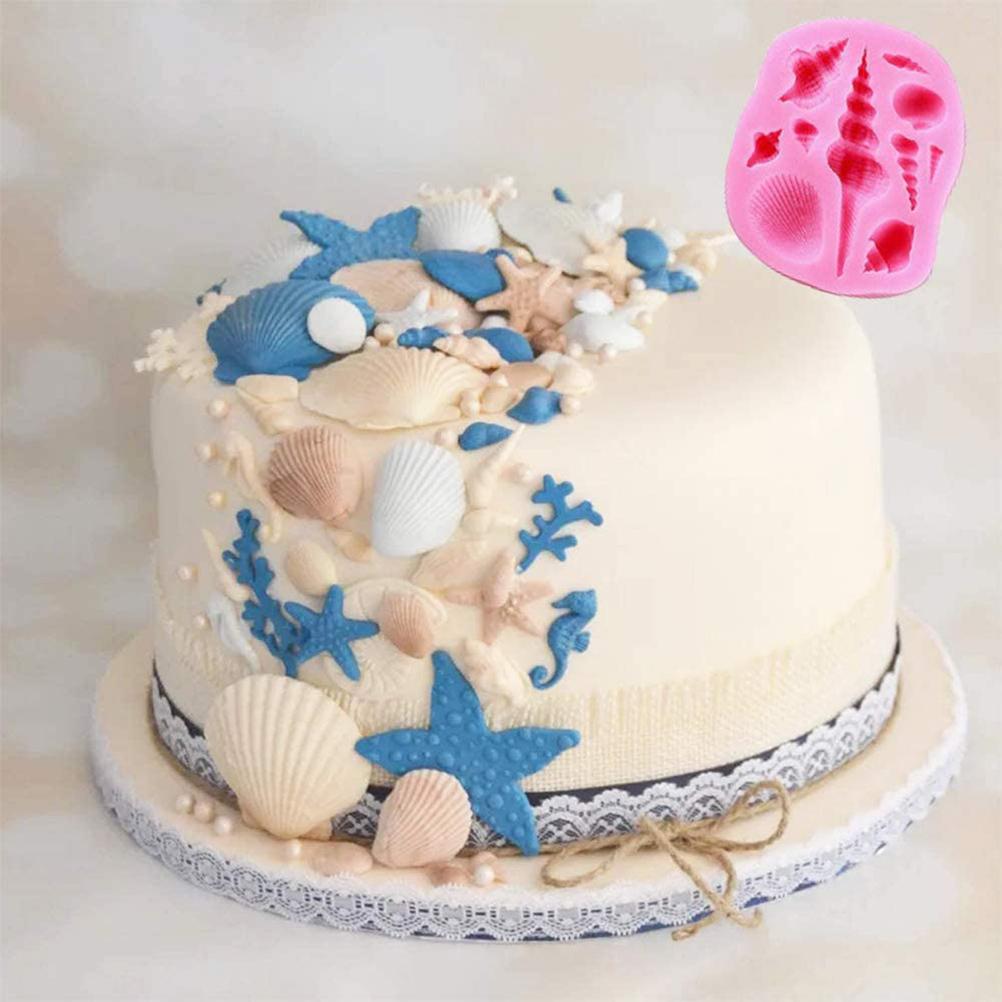 Marine Theme Fondant Silicone Mold Seashell Conch Mermaid Tail DIY Handmade Baking Tools
