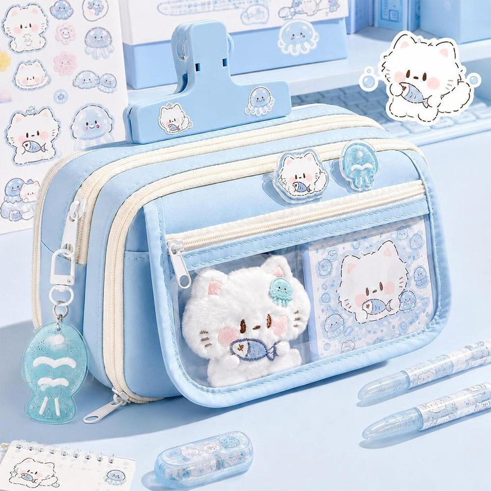 Large Capacity Pen Bag Multi-Pockets Pencil Pouch New Pencil Case