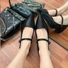 High Heels Women's Thick Heels Are Not Tired of Feet French One-word Single Shoes with Pointed Toes 2025 Spring and Summer New Fashion Huizhou Women'