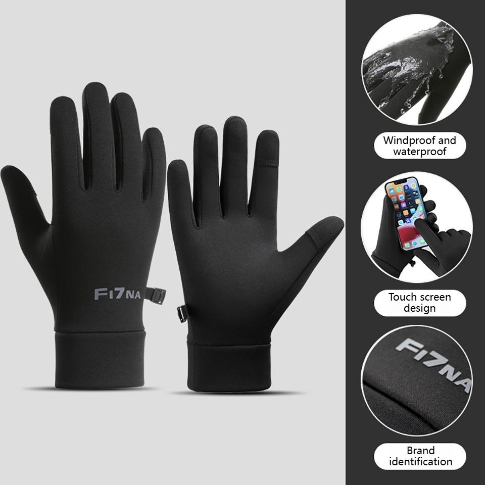 Loogdeel Winter Waterproof Cycling Gloves Thermal Warm Anti Slip Touch Screen Full Finger for Gym Fitness