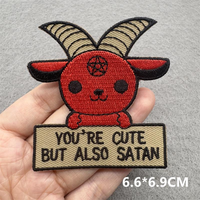 Team Cat Embroidery Patches Appliques For Clothing Diy Sewing Iron On Patches Punk Cartoon Stripes Decoration Accessories
