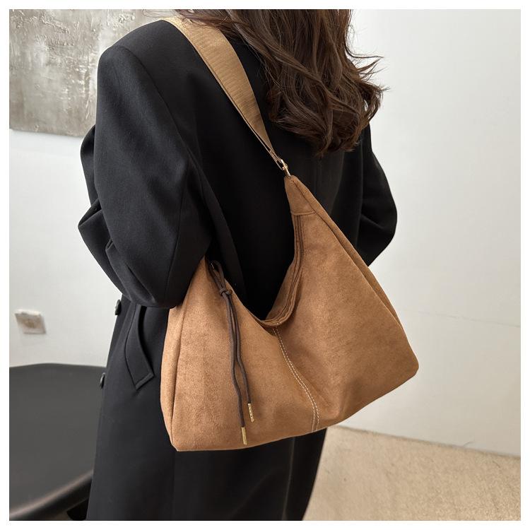New Vintage Faux Leather Shoulder Bag for Women Retro Underarm Hobo Purse Large Capacity Tote Handbag