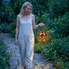 Solar Metal Hollow Hanging Light Balcony Garden Outdoor Decor Lamp