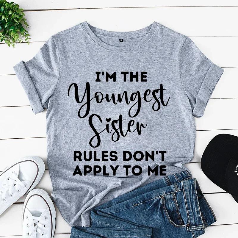 Oldest Sister I Make The Rules Print Unisex T Shirt Clothes Short Sleeve Unisex Tshirt Ladies Tee Shirt Funny Sister Sibling Tops