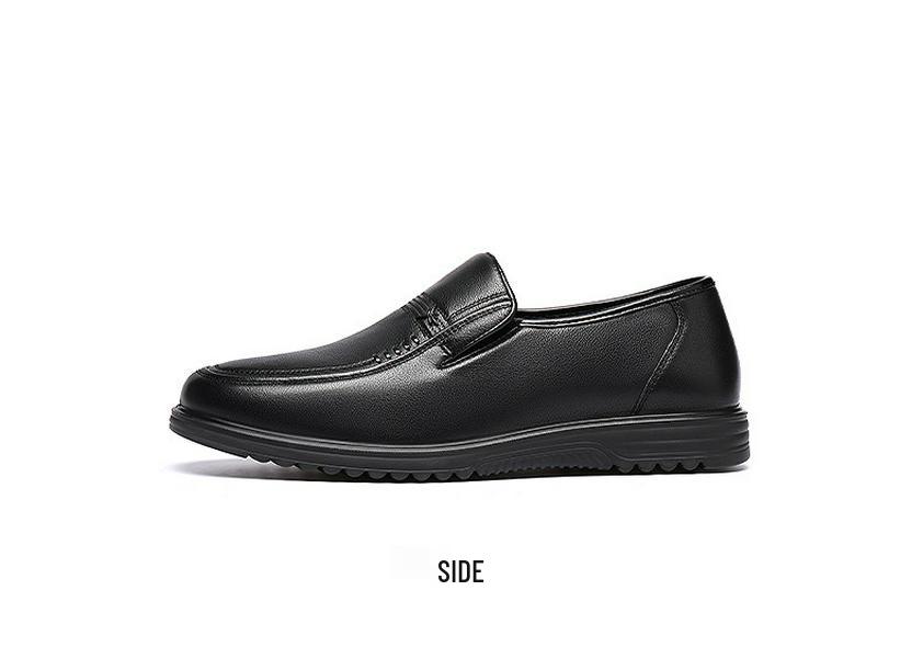 Red Dragonfly Men's Business Casual Leather Slip-On Shoes - Spring 2025 Style, Wear-Resistant and Anti-Slip for Middle-Aged and Elderly Dads.