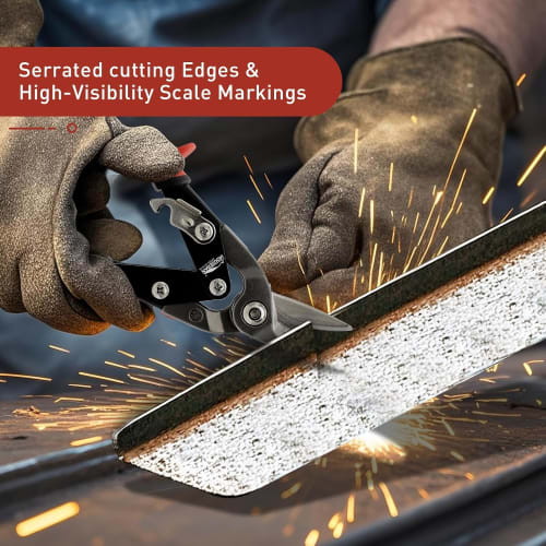 HOUSERAN All-Purpose Scissors, Sheet Metal Scissors, CR-MO Metal Scissors, Heavy-Duty Metal Scissors, Metal Cutting, Bulky Waste Dismantling, Multipur