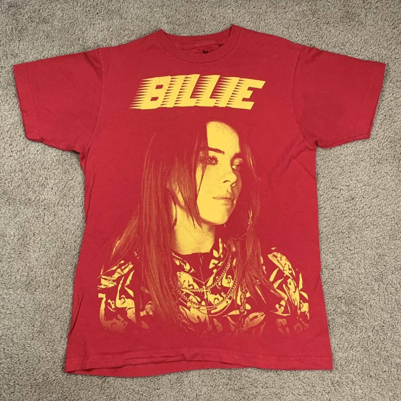 Billie Eilish Womens Medium Red Short Sleeve Graphic T Shirt Music Tour Band Rap XXXXL