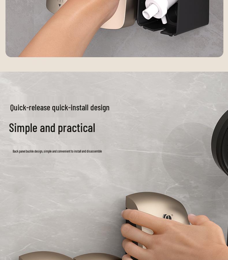 Punch-Free Wall-Mounted Bathroom Soap Dispenser
