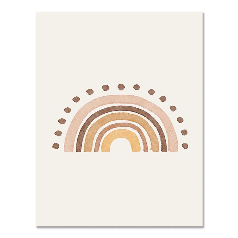 Nursery Rainbow Alphabet Numeral Sun Moon Wall Art Canvas Painting Nordic Posters Education Prints Wall Pictures Kids Room Decor